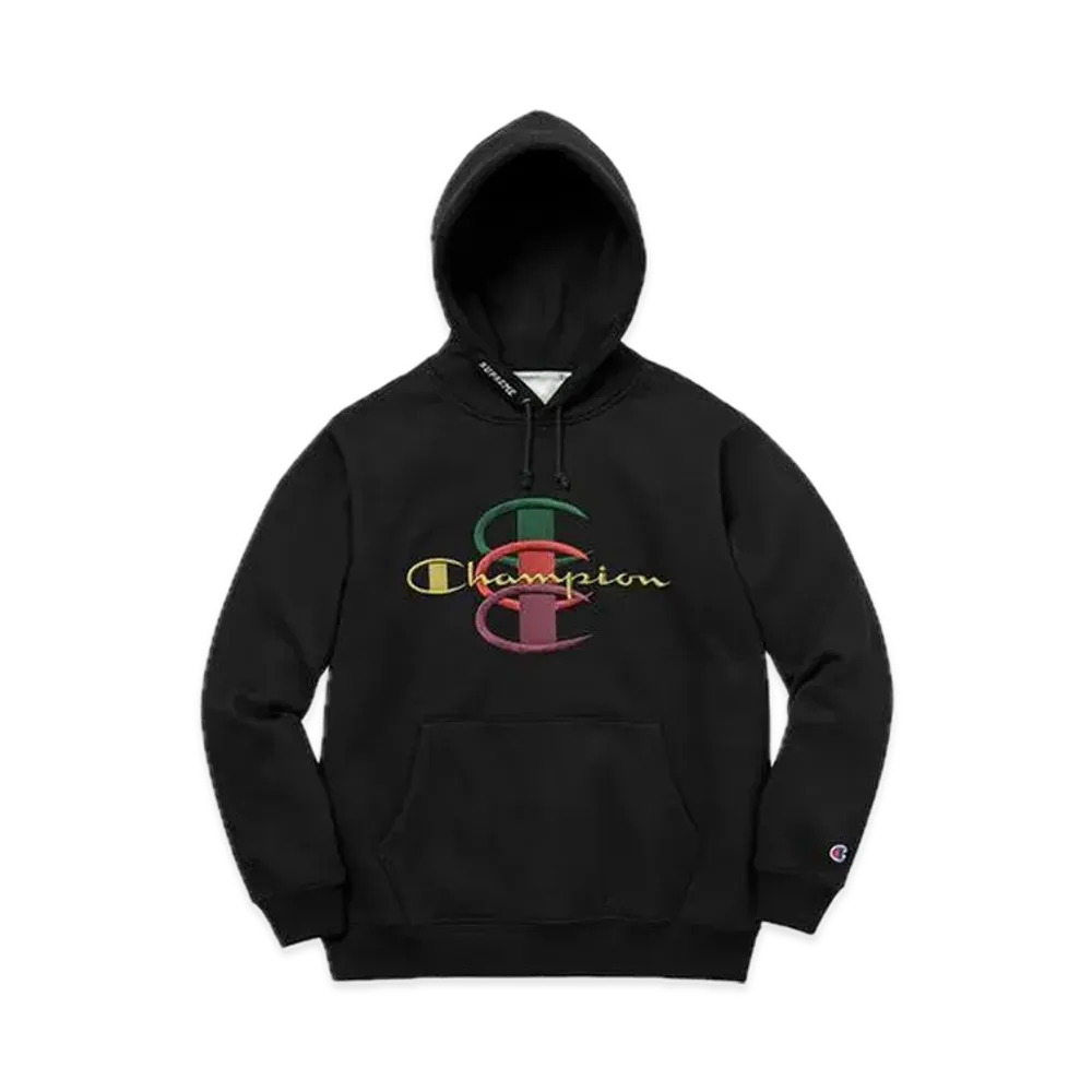 Supreme x Champion Stacked C Hooded Sweatshirt "Black"
