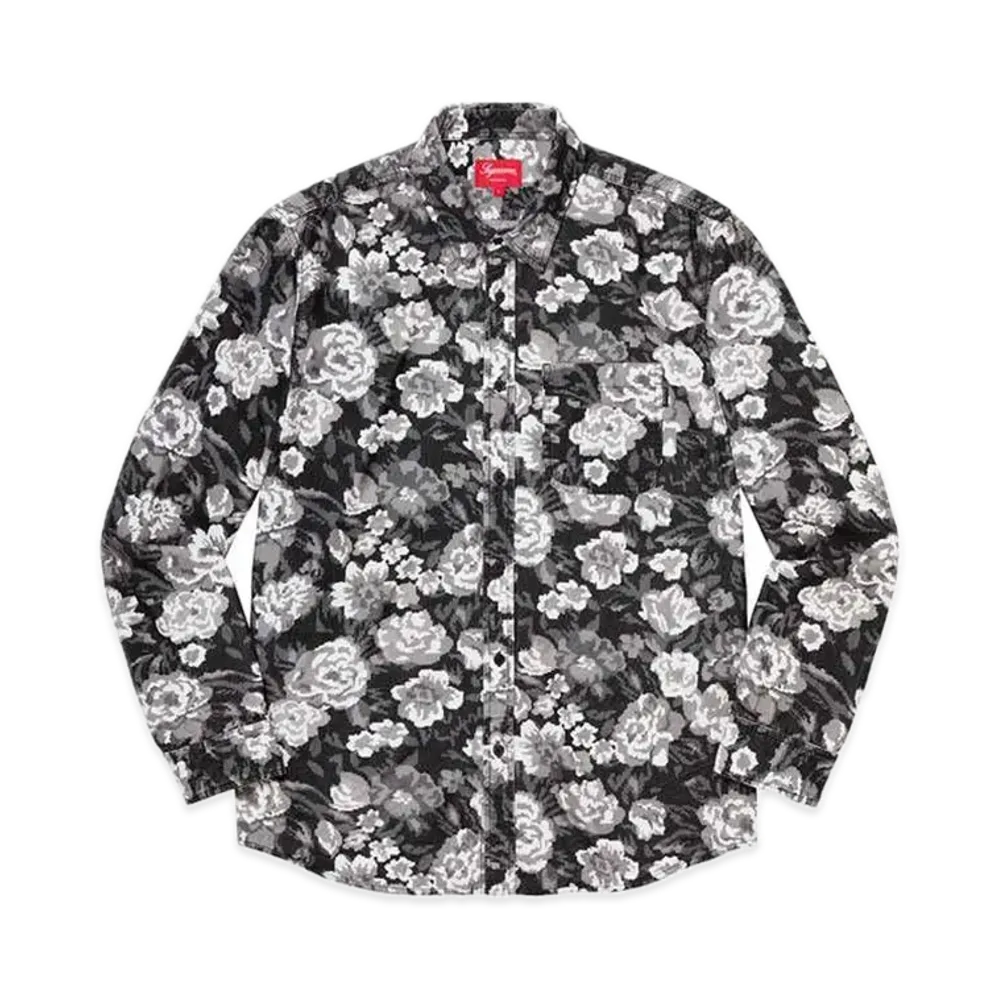 Supreme Digi Floral Corduroy Shirt "Black"