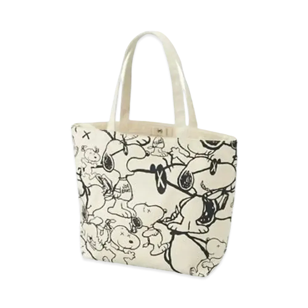 Uniqlo x KAWS x Peanuts Snoopy Pattern Tote Bag "White"