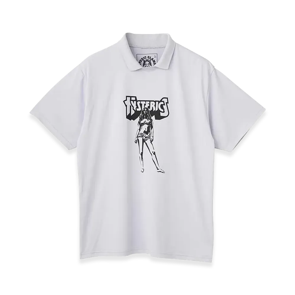 HYSTERIC GLAMOUR Bad Ass Mama Polo Neck Functional T-Shirt "Gray"