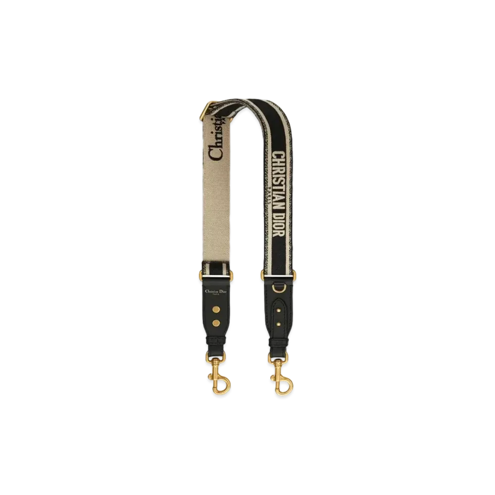 Dior Adjustable Shoulder Strap With Ring "Black"