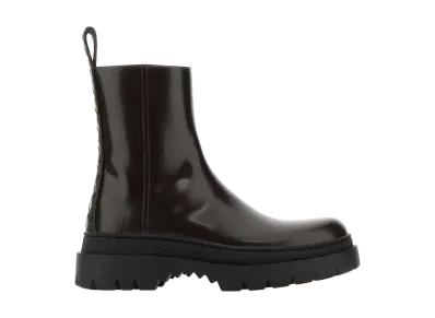 Bottega Veneta Women's Leather Highway Ankle Boots "Chocolate"