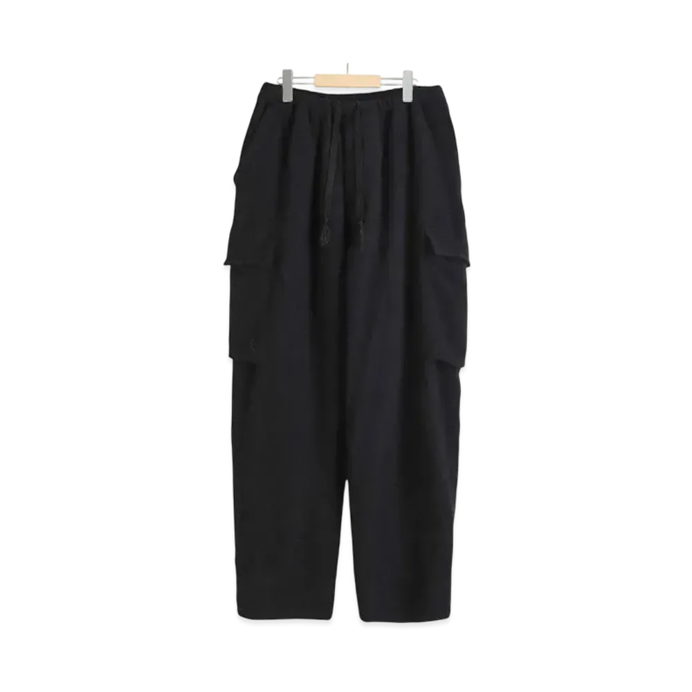 COMOLI Full-Length Wool 6P Pants "Black"