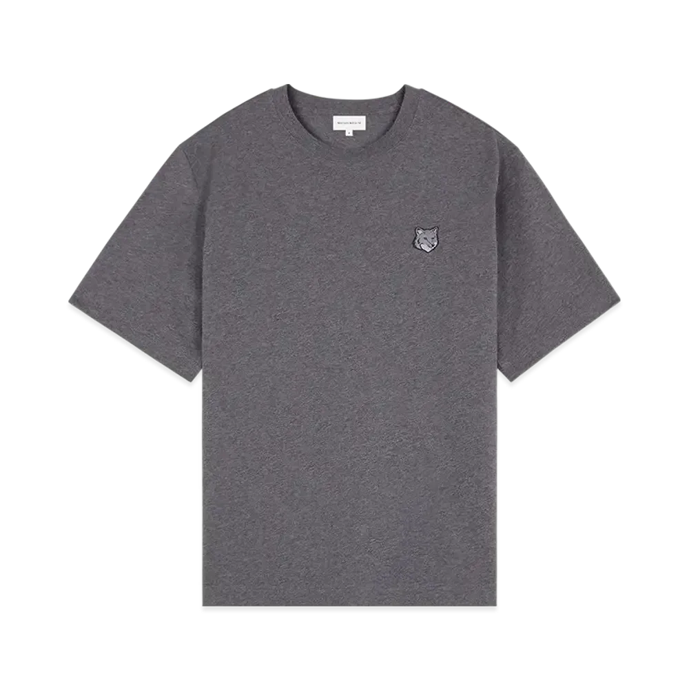 Maison Kitsune Bold Fox Head Patch Oversized T-Shirt "Dark Grey Melange"
