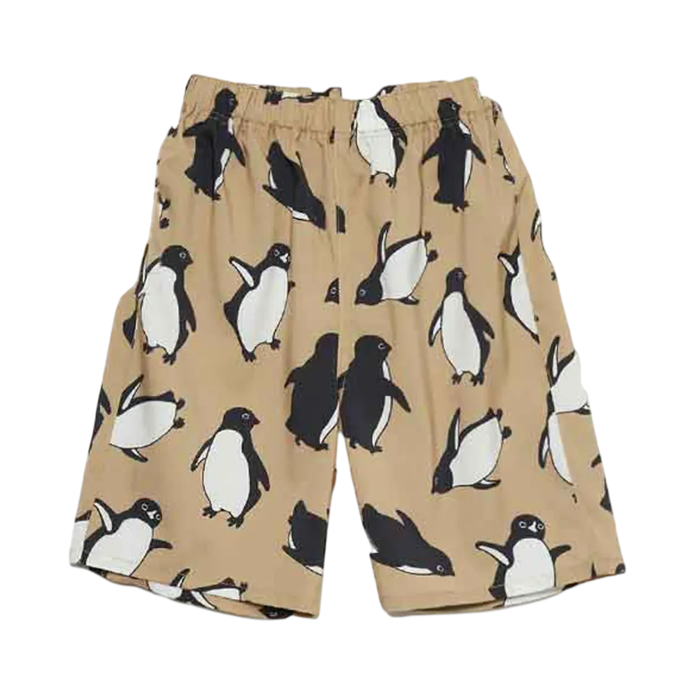 graniph x Chiharu Sakazaki Penguin Pattern Kids Shirt & Shorts Set "Beige"