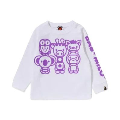 A BATHING APE Baby Milo & Friends Ls Tee "White"