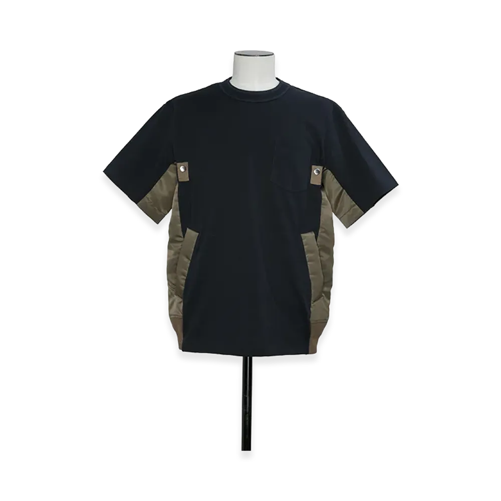 sacai Cotton Jersey T-Shirt "Navy/Dark Khaki"