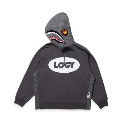 A BATHING APE BY KAZUKI KURAISHI Half Zip Shark Relaxed Fit Hoodie "Gray"
