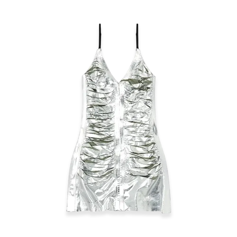 Diesel D-Iamante Gathered Mini Dress "Silver"