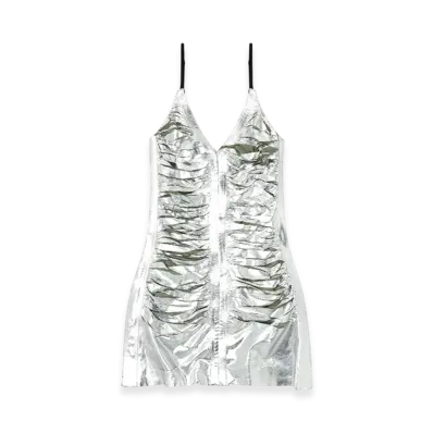 Diesel D-Iamante Gathered Mini Dress "Silver"