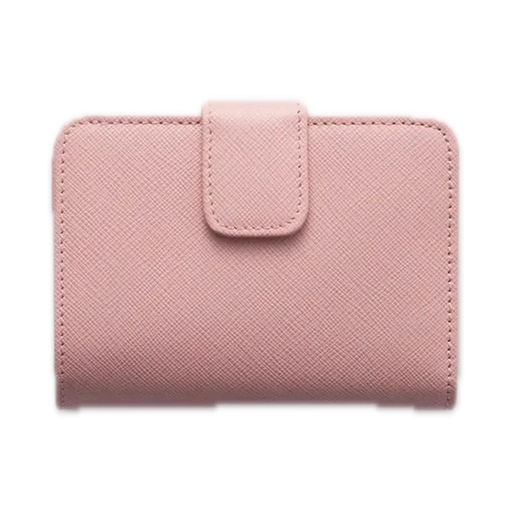 PRADA Saffiano Triangle Wallet "Pale Pink"