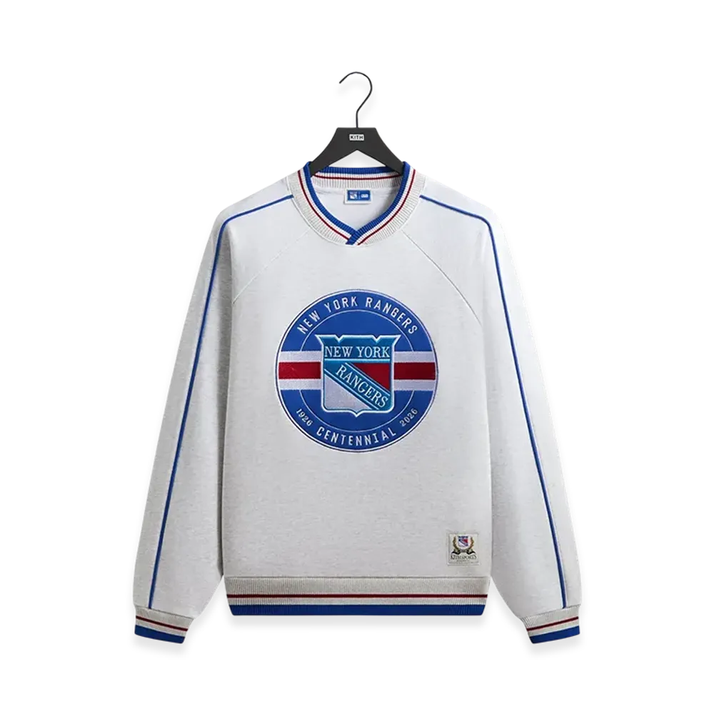 Kith x The New York Rangers Centennial Nelson Crewneck "Light Heather Grey"
