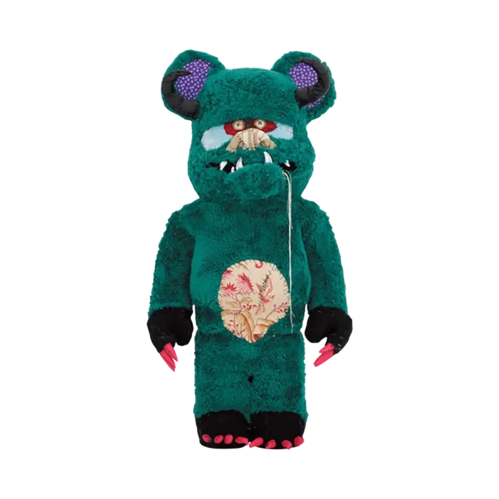 MEDICOM TOY "BEARBRICK" -Anne Valerie Dupond ONE OF KIND- Big Green 1000%