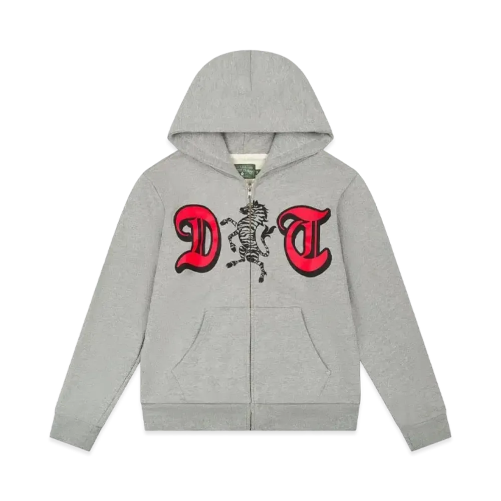 DENIM TEARS DT Zebra Crest Zip Hoodie "Grey"