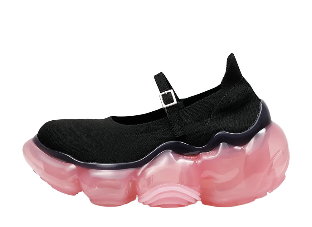 grounds Women's MOOPIE KNIT PUMPS "Black/Strawberry"