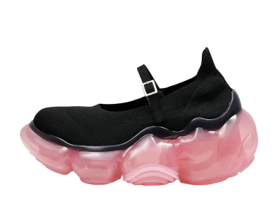 grounds Women's MOOPIE KNIT PUMPS "Black/Strawberry"