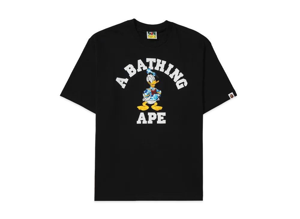 A BATHING APE x Disney Donald Duck College Relaxed Fit Tee "Black"