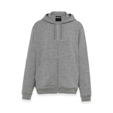 PRADA Cashmere-Blend Cardigan Hoodie "Gray"