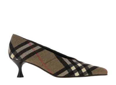 Burberry Women's Embroidered Canvas Cameo Pumps "Beige"