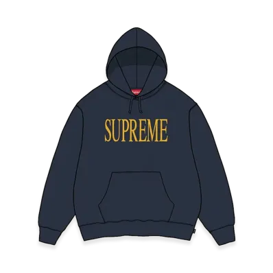 Supreme Capital Hooded Sweatshirt "Navy"
