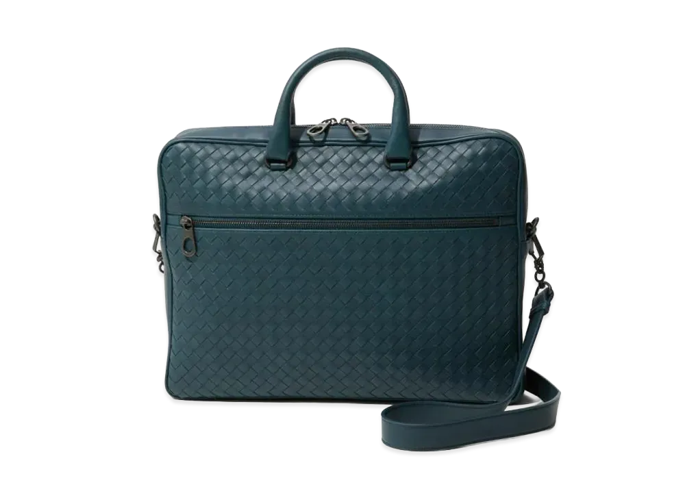 Bottega Veneta Intrecciato Brief Case "Turquoise Green"