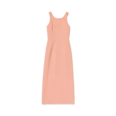 AURALEE Tense Wool Double Cloth Dress "Salmon Pink"