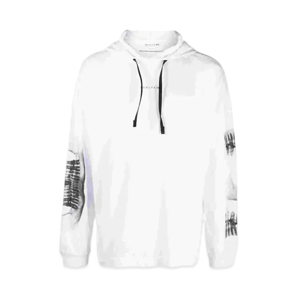 1017 ALYX 9SM X-Ray Print Drawstring Hoodie "White"