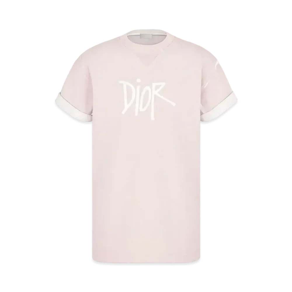 Dior x Shawn Stussy Oversized Logo T-shirt "Pink"