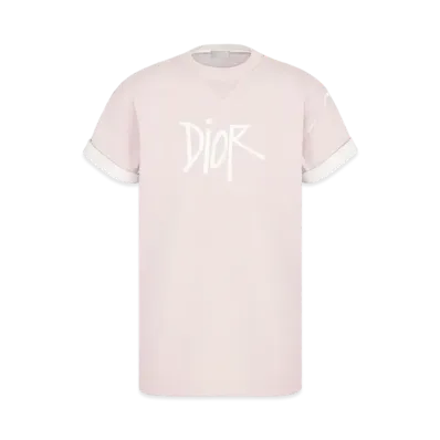 Dior x Shawn Stussy Oversized Logo T-shirt "Pink"