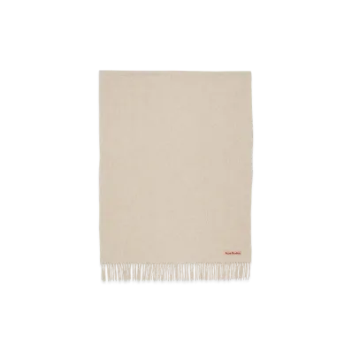 Acne Studios Fringed Wool Scarf - Oversized "White"
