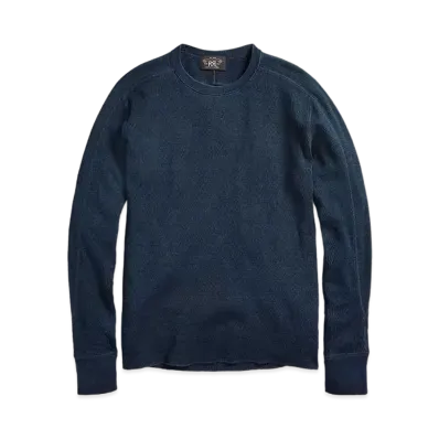 RRL Ralph Lauren Indigo Jacquard Knit Crewneck "Blue"
