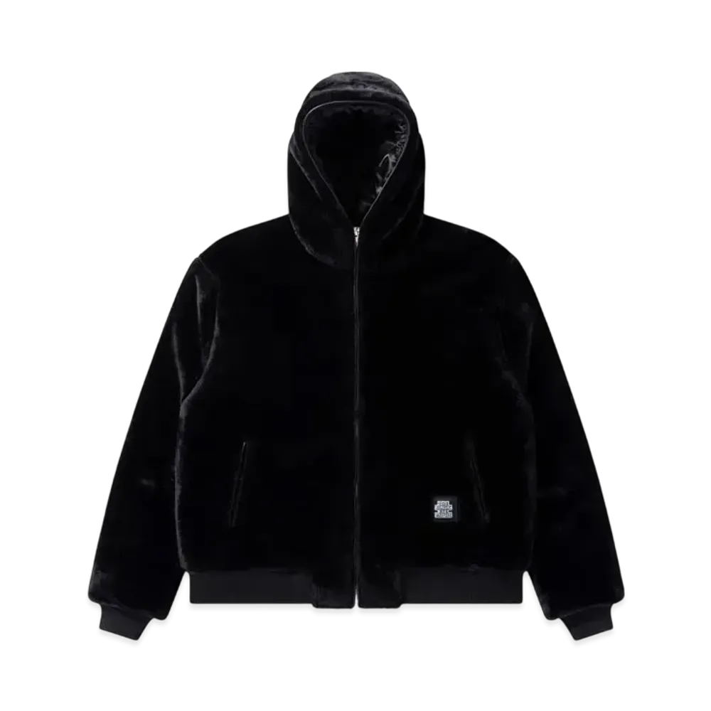 BlackEyePatch Mohair Faux Fur Hodded Jacket "Black"