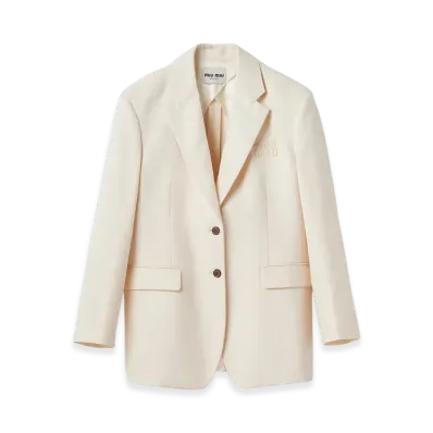 MIU MIU Single-Breasted Canvas Jacket "Natural"