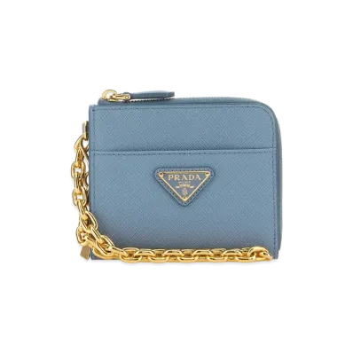 PRADA Women's Leather Wallet "Light Blue"