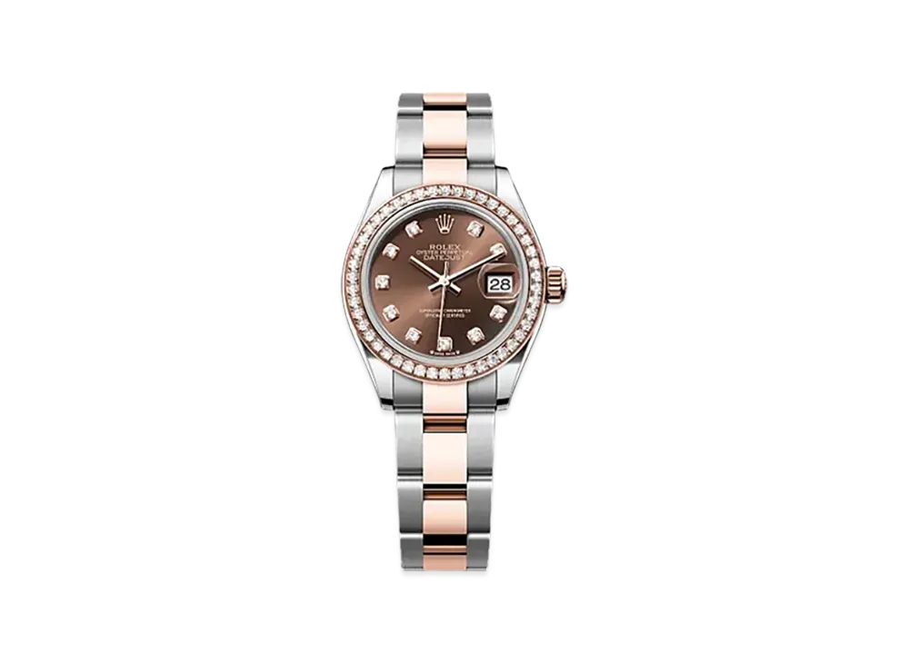 ROLEX Lady-Datejust 28mm Oystersteel & Everose Gold Diamond 279381RBR "Chocolate"