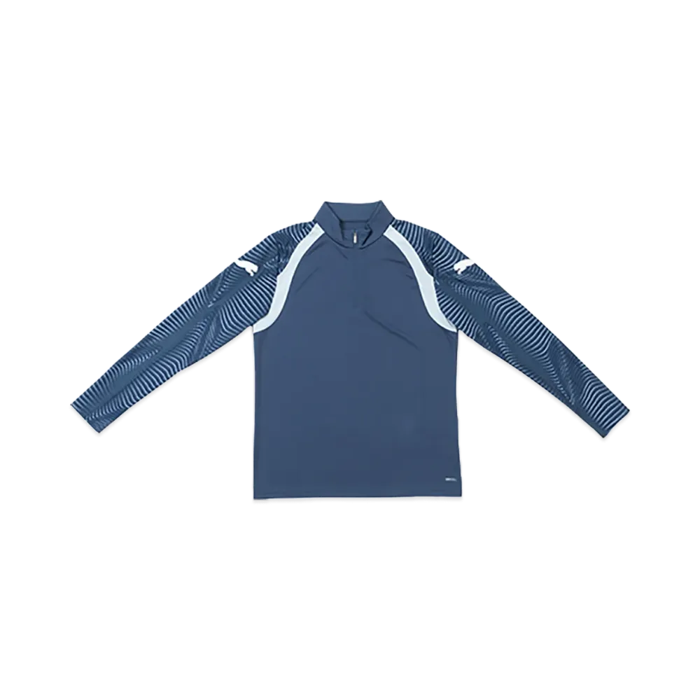 PUMA individualFINAL 1/4 Zip Top "Deep Blue/Glowing Red"