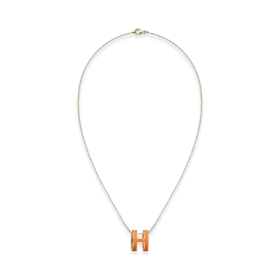Hermes Pop H Pendant "Orange Soie/Gold"