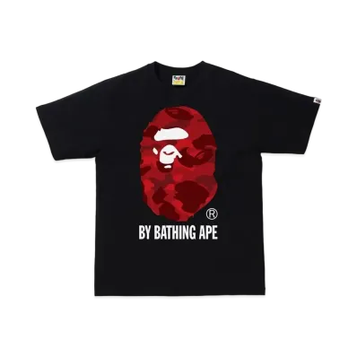 A BATHING APE COLOR CAMO BY BATHING APE TEE "Black/Red"