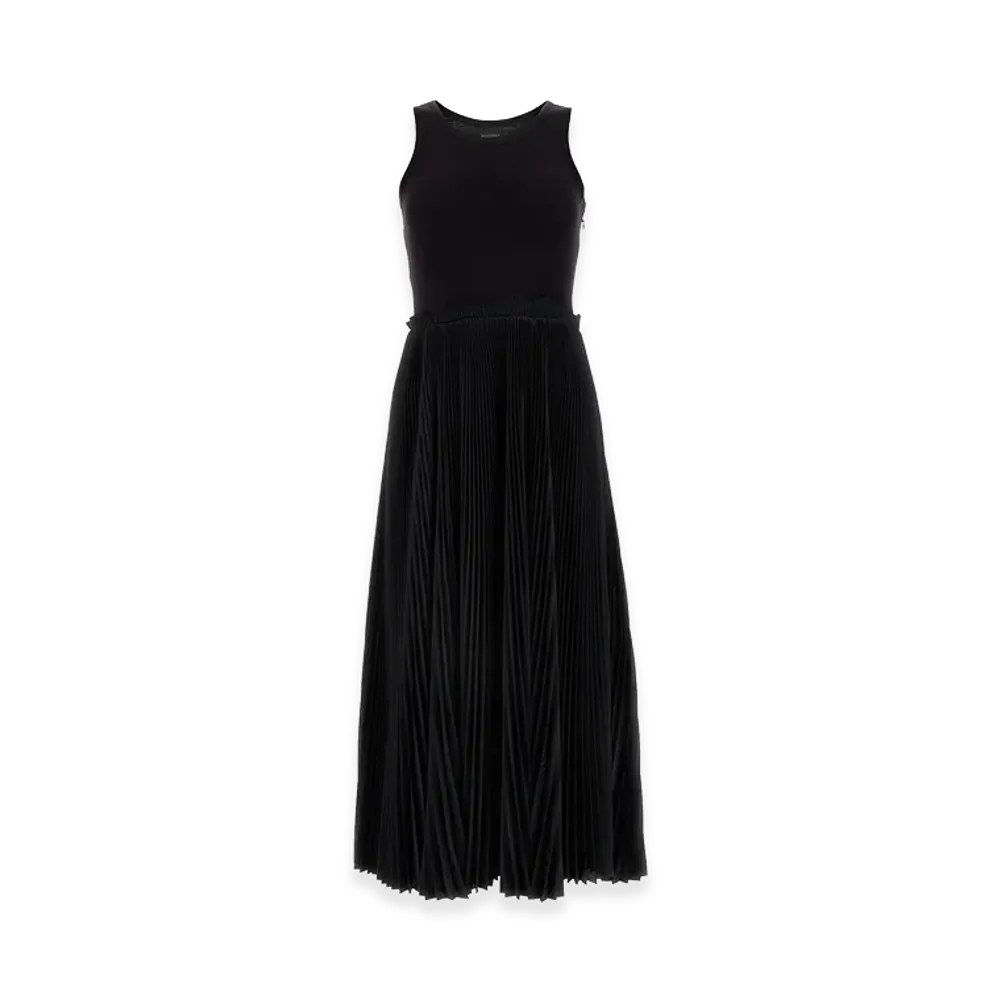 BALENCIAGA Women's Tanktop Pleat Dress "Black"