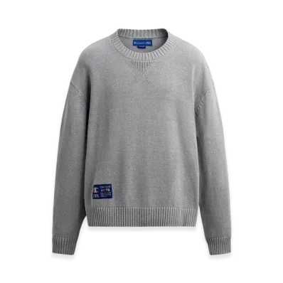 ZARA x CHAMPION Striped Patch Sweater "Gray"