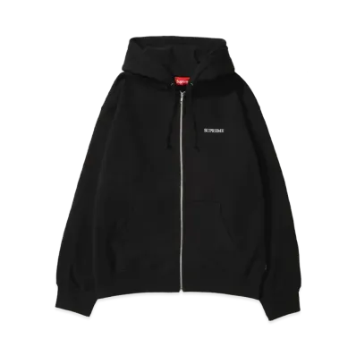 Supreme IDGAF Zip Up Hooded Sweatshirt "Black"
