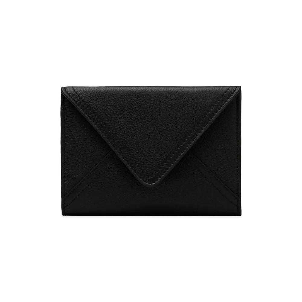 AMI PARIS Taurillon Leather Etienne Envelope Passport Holder "Black"