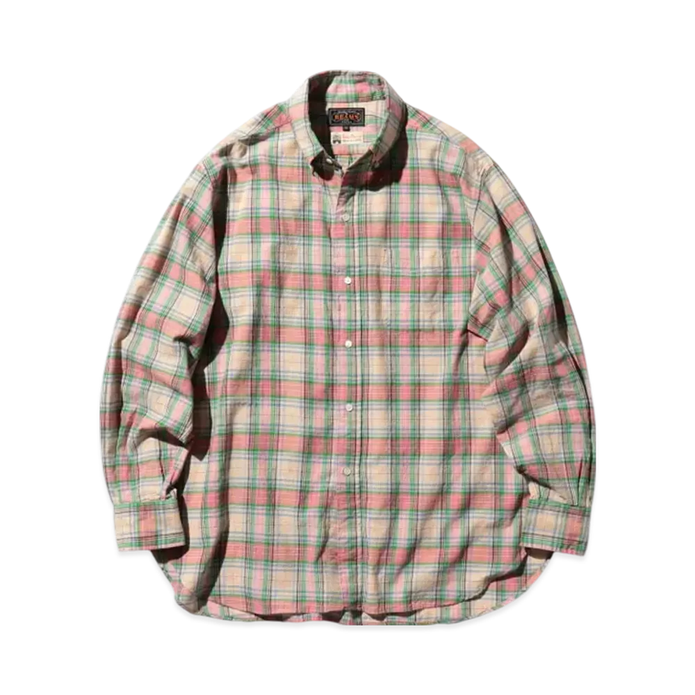 BEAMS B.D. Classic-fit Madras "Blue"