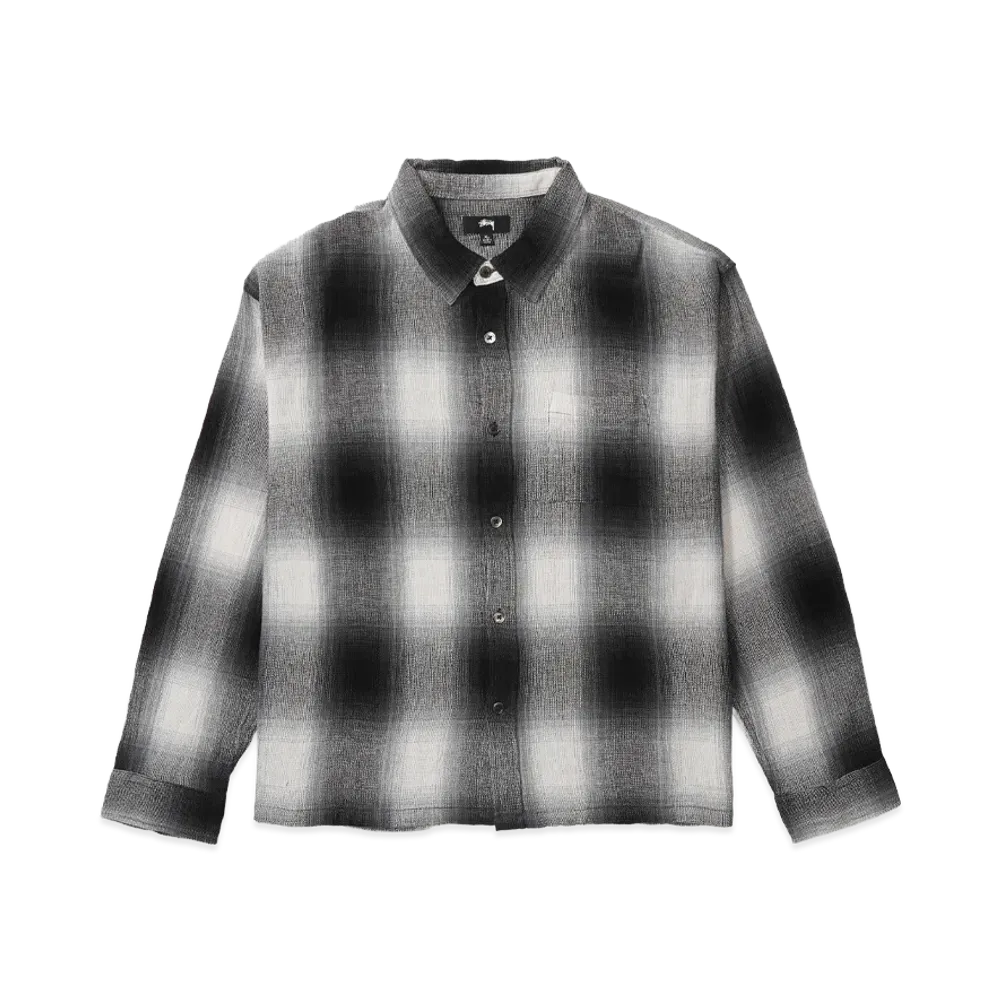 Stussy Loose Weave Plaid Shirt "Grey"
