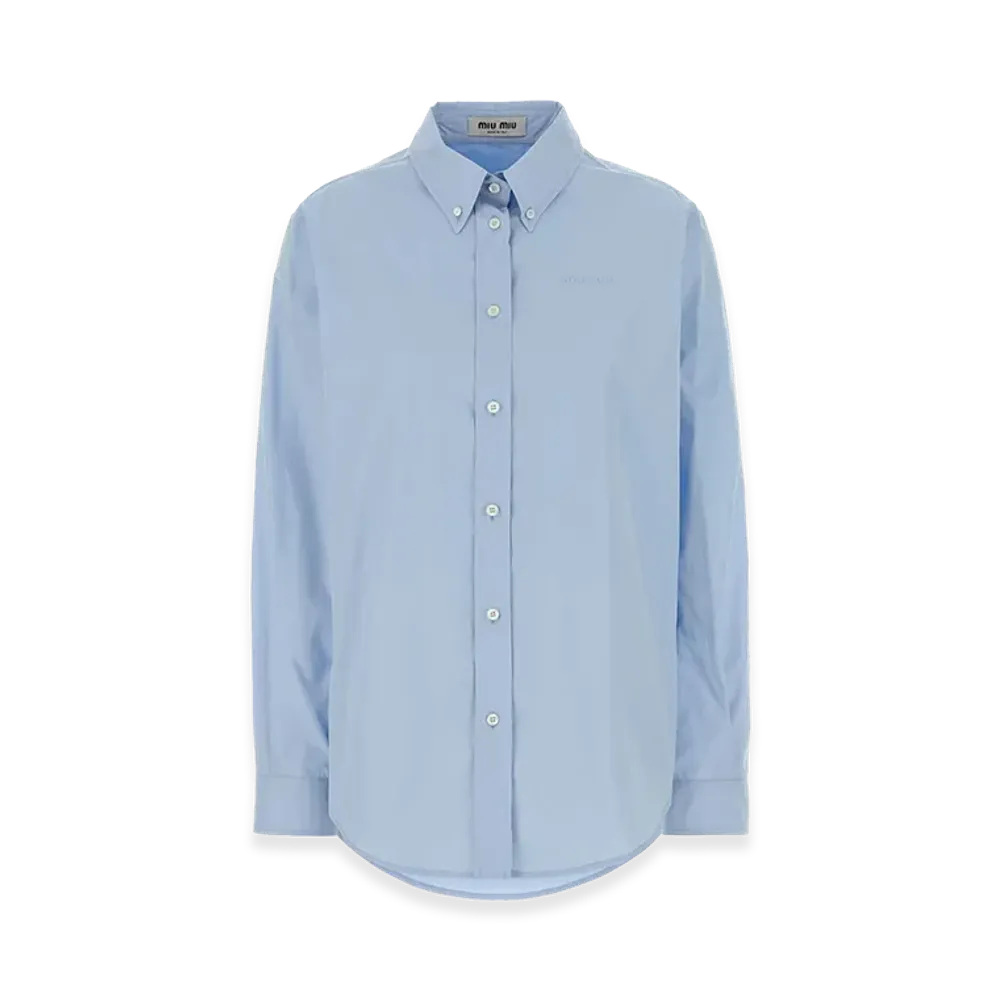 MIU MIU Women's Light- Poplin Shirt "Lightblue/Blue"