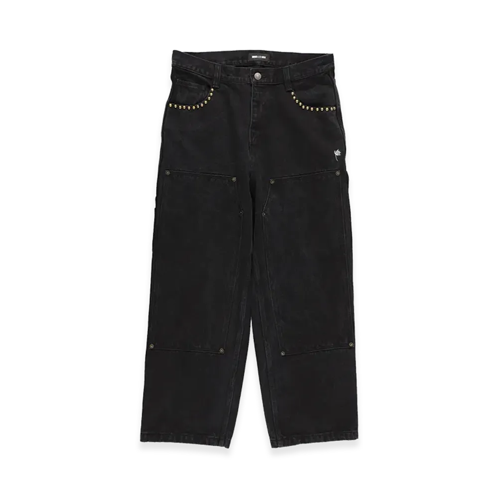 WIND AND SEA Studs Double Knee Pants "Black"
