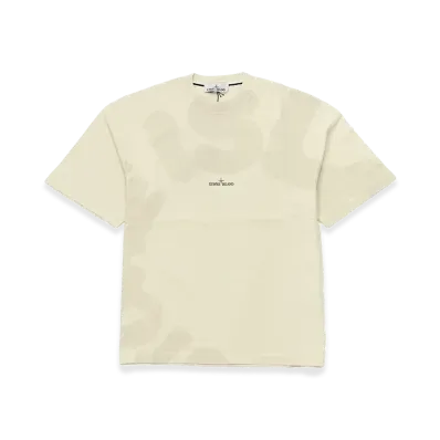 Stone Island Back Print Crewneck Cotton Jersey Whirlwind Type Print S/S T-Shirt "White"