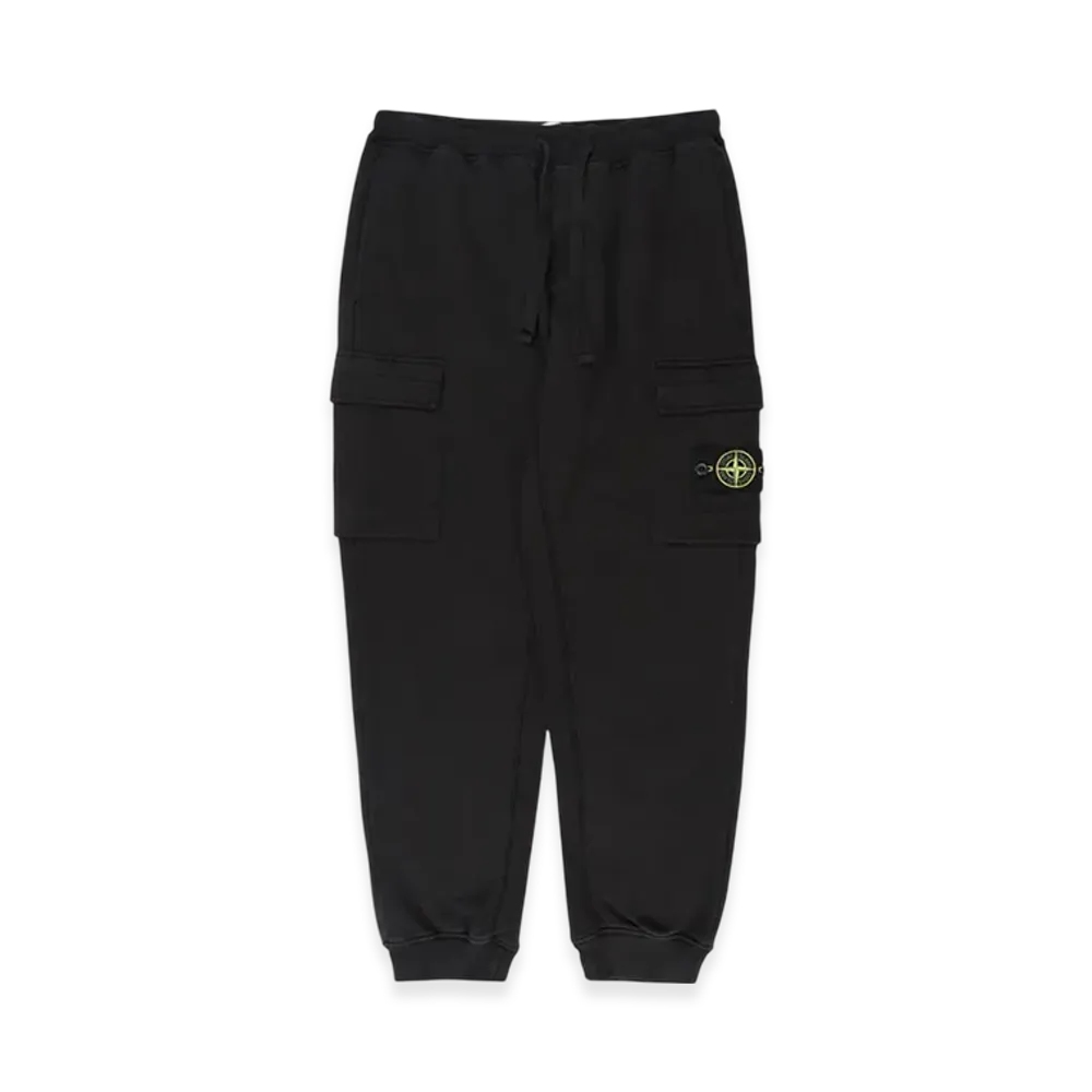 Stone Island 64720 Cotton Fleece Garment Dyed Cargo Pants - 22FW "Black"