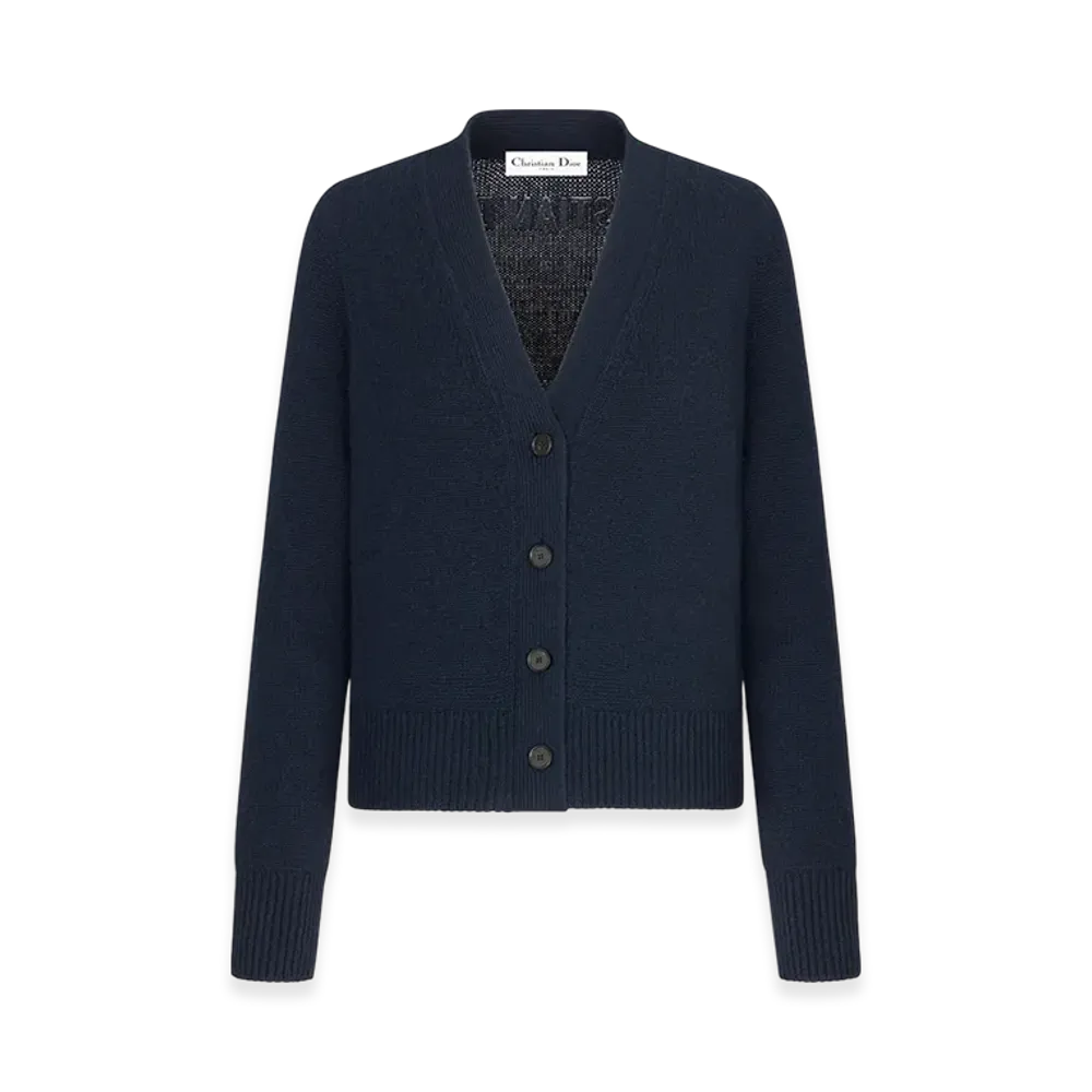 Dior Women's Buttoned Cardigan Cashmere Knit "Blue"