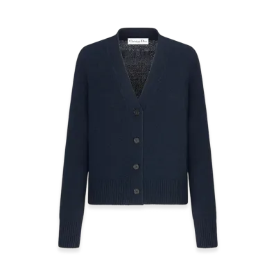 Dior Women's Buttoned Cardigan Cashmere Knit "Blue"